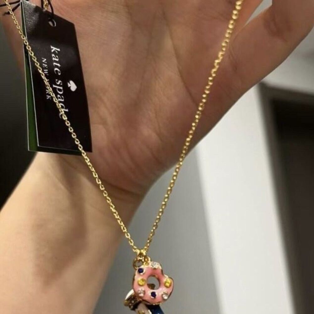 Kate Spade Women's Necklace Coffee Donut Necklace High Quality